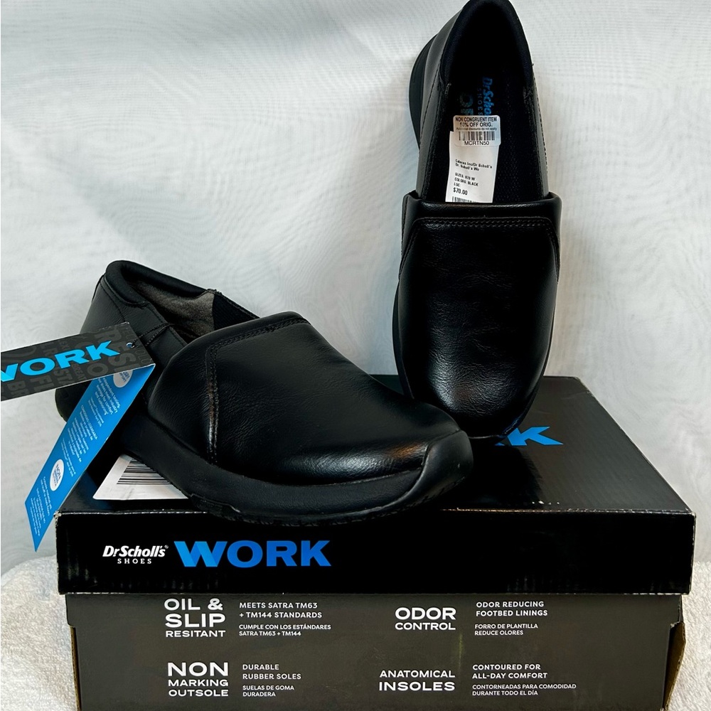 NEW Dr Scholls Drive In Women’s Black Loafer Work Safety Shoes / Sz 7 wide